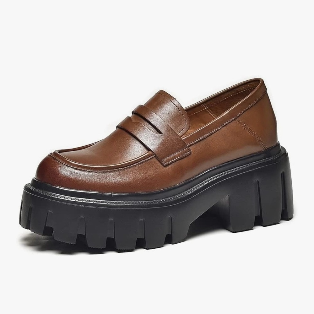 Chunky Brown Loafers for Women
